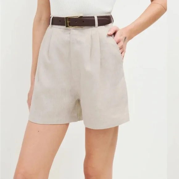 NWT Reformation Mason Linen Shorts - Picture 2 of 7